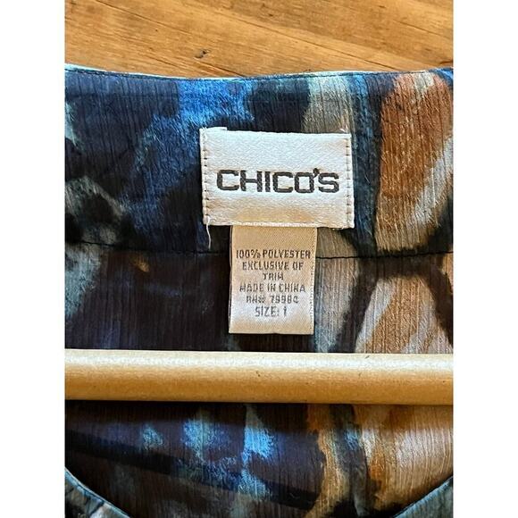 Chico's women's sheer embellished beaded multi color top/blouse. Size 1. - Picture 10 of 10